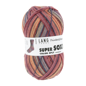 Super Soxx Color 4-fach  Farbe 0547 - PainterlySoxx Vermillion