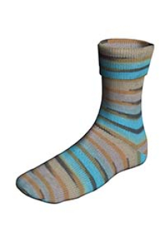 Super Soxx Color 4-fach  Farbe 0548 - PainterlySoxx Cerulean