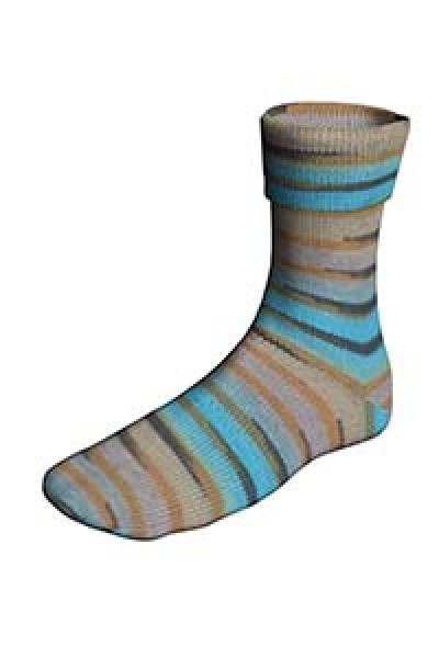 Super Soxx Color 4-fach  Farbe 0548 - PainterlySoxx Cerulean