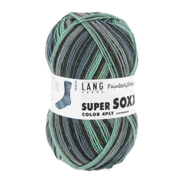 Super Soxx Color 4-fach  Farbe 0549 - PainterlySoxx Viridian
