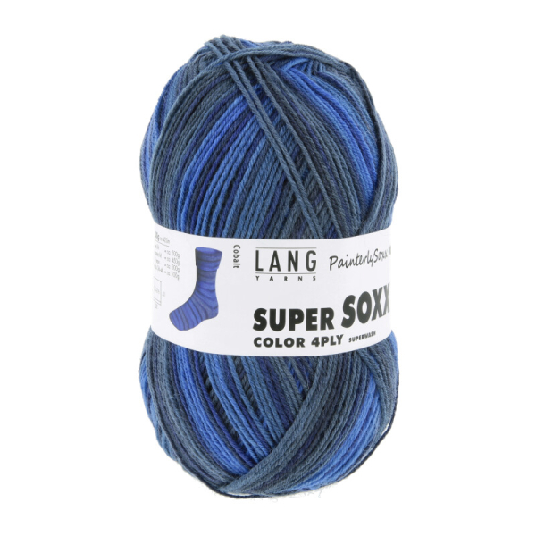 Super Soxx Color 4-fach  Farbe 0551 - PainterlySoxx Cobalt
