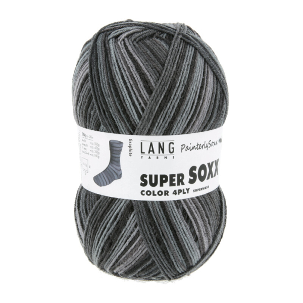Super Soxx Color 4-fach  Farbe 0552 - PainterlySoxx Graphite
